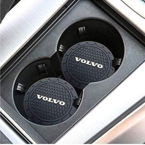 Volvo Car Cup Coasters in Black set of 2 NWT